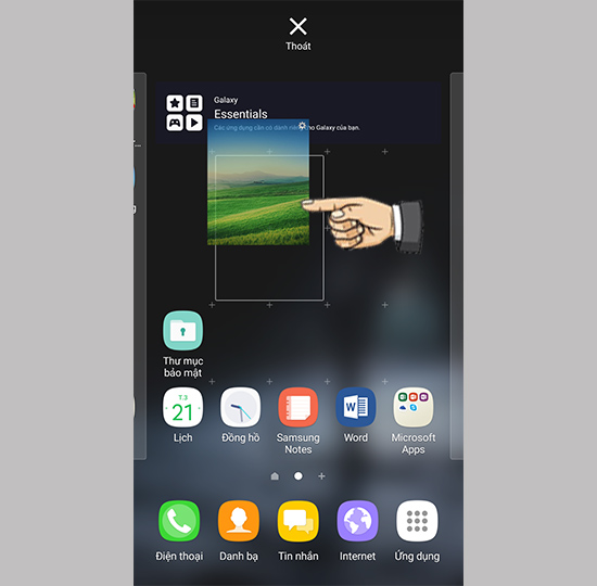 Kéo ra màn hình chính